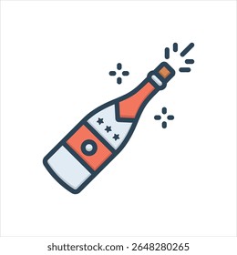 Ícone de ilustração colorido vetorial para champanhe