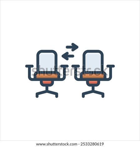 Vector colorful illustration icon for change position