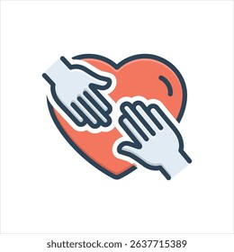 Vector colorful illustration icon for charity