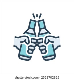 Vector colorido icono de ilustración para vítores