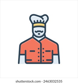 Icono de ilustración colorida de Vector para chef