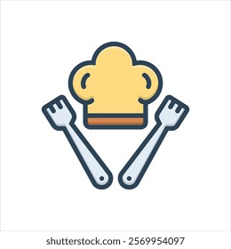 Vector colorful illustration icon for chef hat