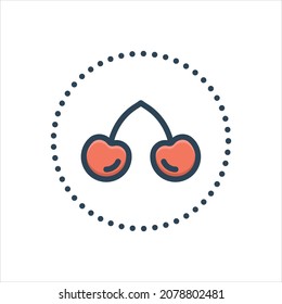 Icono de ilustración de color vectorial para cereza