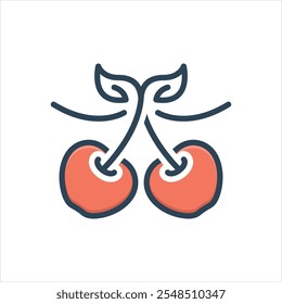 Vector colorful illustration icon for cherry