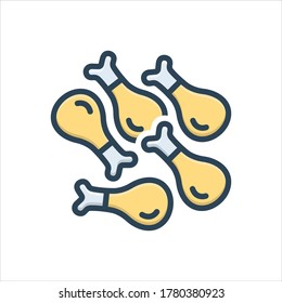 Vector colorful  illustration icon for chicken