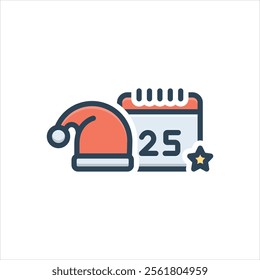 Vector colorful illustration icon for christmas