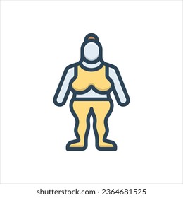 Icono de ilustración de color vectorial para chubby