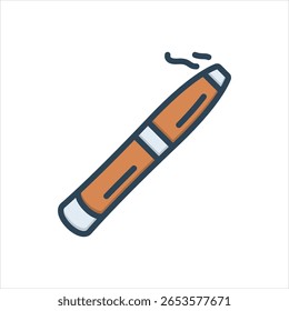 Ícone de ilustração colorido vetorial para charuto