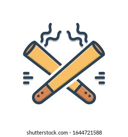 Icono de ilustración de color vectorial para puros