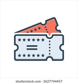 Vector colorful illustration icon for cinema ticket
