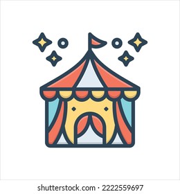 Icono de ilustración de color vectorial para circo