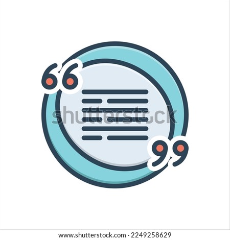 Vector colorful illustration icon for cited