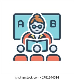 Icono de ilustración de color vectorial para aula