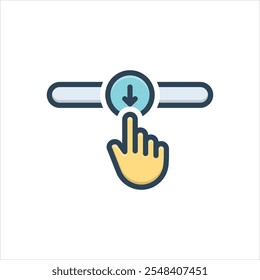 Vector colorful illustration icon for click download