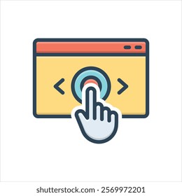 Vector colorful illustration icon for click