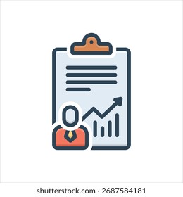 Ícone de ilustração colorido vetorial para desenvolvimento de cliente