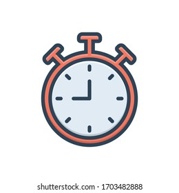 Icono de ilustración de color vectorial para reloj