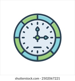 Farbiges Vektorgrafik-Symbol für die Uhr