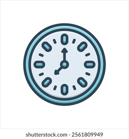 Vector colorful illustration icon for clock