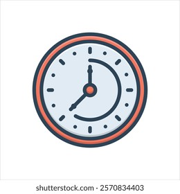 Vector colorful illustration icon for clock