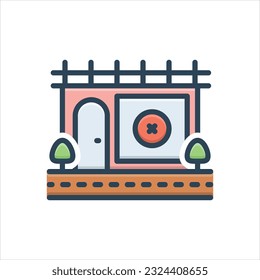 Icono de ilustración de color vectorial para cerrar