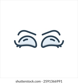 Vector colorful illustration icon for closed eye