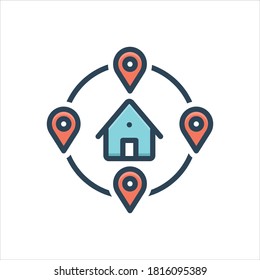 Vector colorful illustration icon for closely