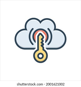 Vector colorful illustration icon for cloud access