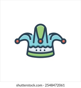 Vector colorful illustration icon for clown cap