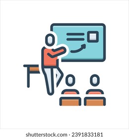 Icono de ilustración de color vectorial para el coaching