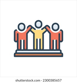 Vector colorful illustration icon for coalition