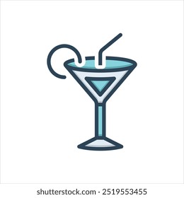 Vector colorful illustration icon for cocktail