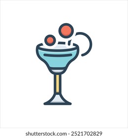 Vector colorful illustration icon for cocktails