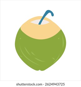 Vector colorful illustration icon for coconut