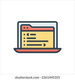 Icono de ilustración de color vectorial para código