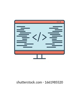 Vector colorful illustration icon for coding