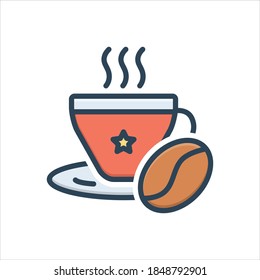Vector colorful illustration icon for coffee