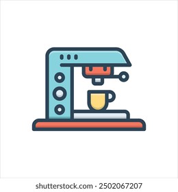 Vector colorful illustration icon for coffee maker