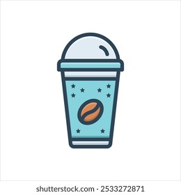 Vector colorful illustration icon for coffee cup