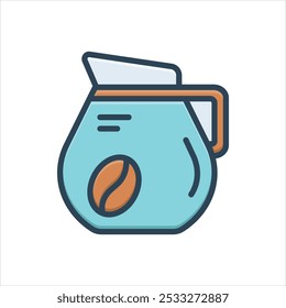 Vector colorful illustration icon for coffee pot