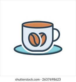 Vector colorful illustration icon for coffee