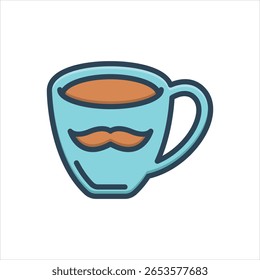 Vector colorful illustration icon for coffee mug