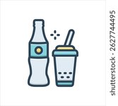 Vector colorful illustration icon for cold drink