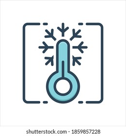 Vector colorful illustration icon for cold