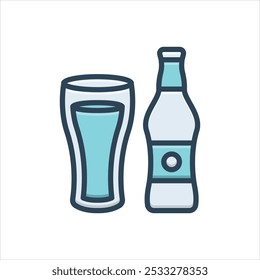 Vector colorful illustration icon for cold drink