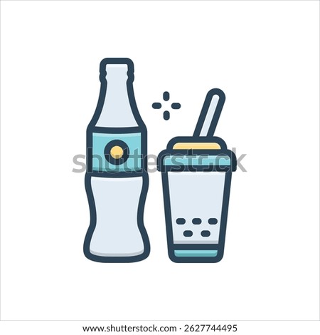 Vector colorful illustration icon for cold drink