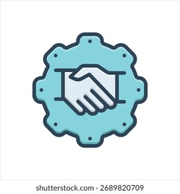 Vector Icono de ilustración colorido para alianza colaborativa