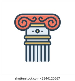 Vector colorful illustration icon for column