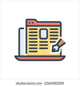 Icono de ilustración de color vectorial para columnistas