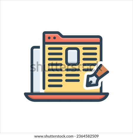 Vector colorful illustration icon for columnists